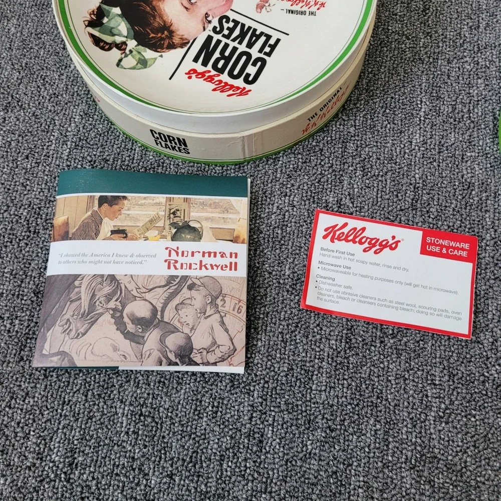 Collectible Norman Rockwell Kellogg's corn flakes set of 4 plates retro american